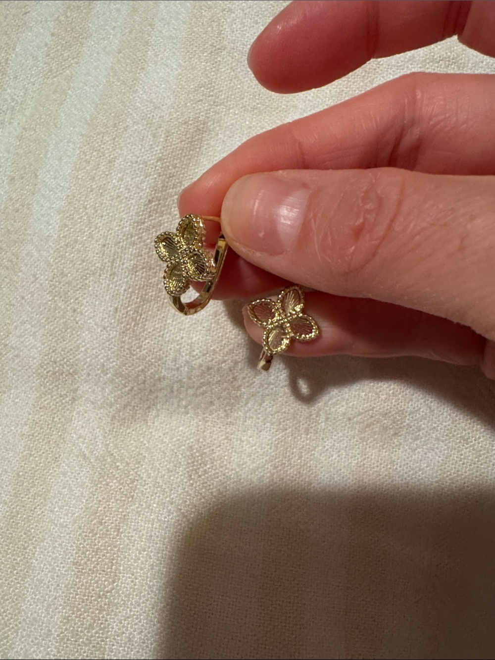Gold Floral Hoop Earrings - Women Jewelry